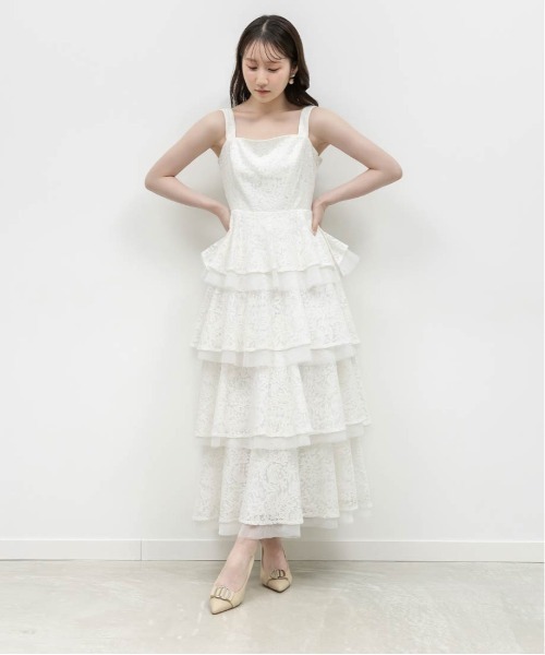 RANDA（ランダ）の「レースティアードキャミワンピース（ワンピース・レディース・イエロー/ホワイト/ブルー・1/0）」の8枚目の写真
