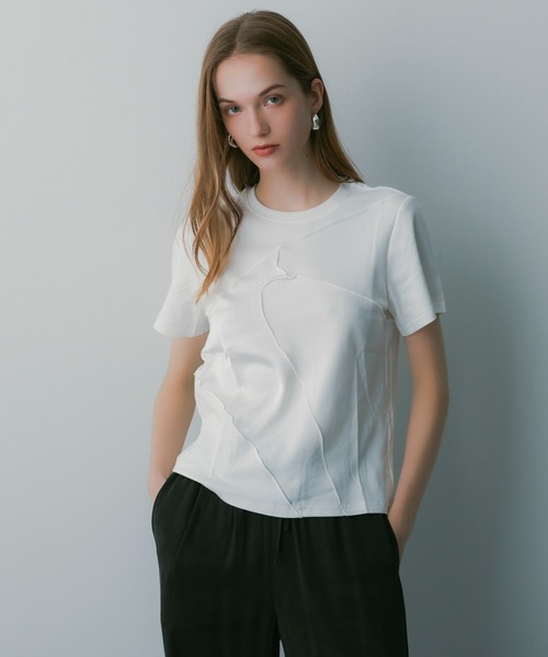SERENO(セレーノ)の「アシメラインアウトシームニットT(Tシャツ/カットソー・レディース・ホワイト・S)」の3枚目の写真