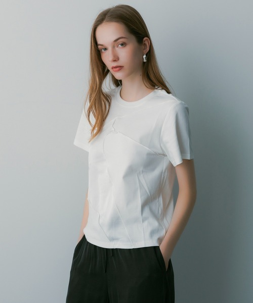 SERENO(セレーノ)の「アシメラインアウトシームニットT(Tシャツ/カットソー・レディース・ホワイト・S)」の4枚目の写真