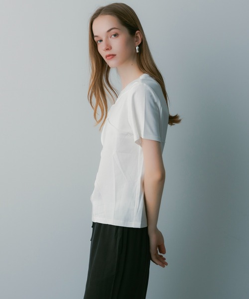 SERENO(セレーノ)の「アシメラインアウトシームニットT(Tシャツ/カットソー・レディース・ホワイト・S)」の5枚目の写真
