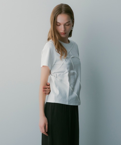 SERENO(セレーノ)の「アシメラインアウトシームニットT(Tシャツ/カットソー・レディース・ホワイト・S)」の6枚目の写真