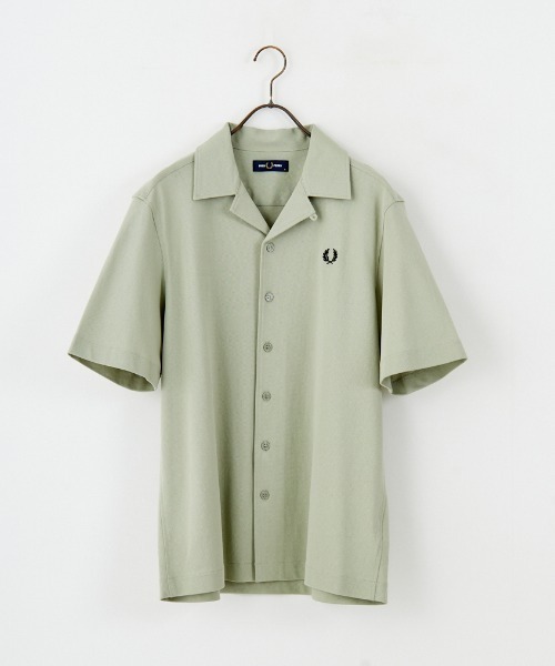FRED PERRY（フレッドペリー）の「[FRED PERRY/フレッドペリー] コンプレスメッシュ ワンポイントロゴ刺繍 ショートスリーブシャツ（シャツ/ブラウス・レディース・ブラック/グリーン/キナリ・L/M）」の11枚目の写真