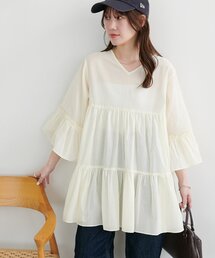 【WEB限定】ティアードオーバースリーブブラウス