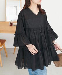 【WEB限定】ティアードオーバースリーブブラウス