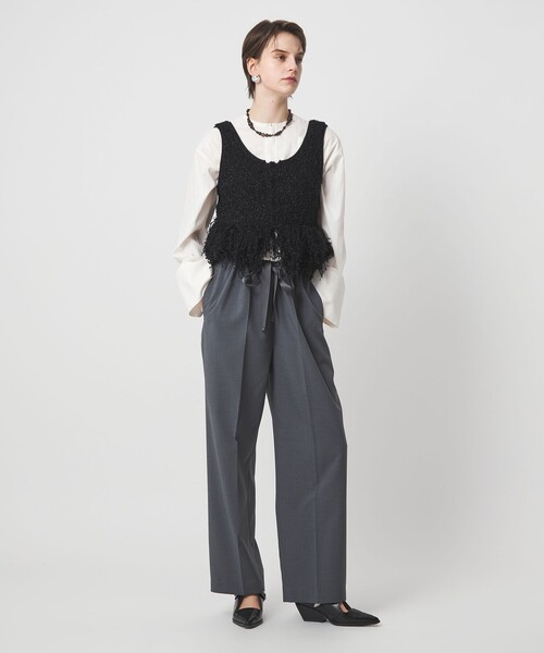 ASTRAET（アストラット）の「＜ASTRAET＞フリンジ Uネックジレ（ベスト・レディース・ブラック/ホワイト・FREE）」の7枚目の写真