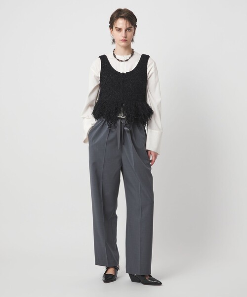 ASTRAET（アストラット）の「＜ASTRAET＞フリンジ Uネックジレ（ベスト・レディース・ブラック/ホワイト・FREE）」の8枚目の写真