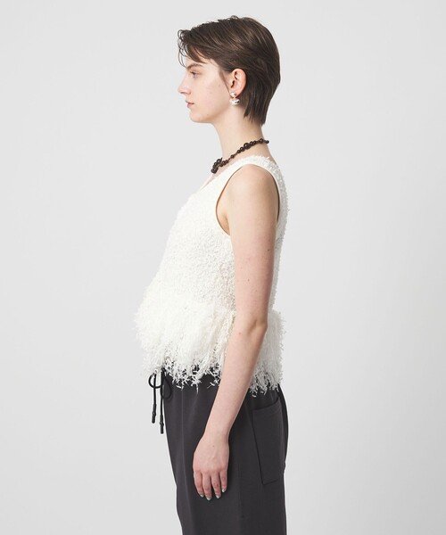 ASTRAET（アストラット）の「＜ASTRAET＞フリンジ Uネックジレ（ベスト・レディース・ブラック/ホワイト・FREE）」の10枚目の写真