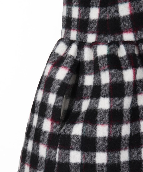 Chesty(チェスティー)の「チェックバルーンスリーブコート(ノーカラーコート・レディース・ホワイト×ブラック・0)」の14枚目の写真