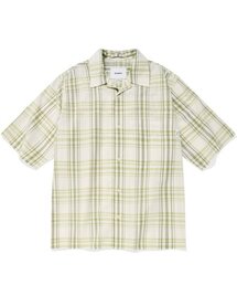 COVERNAT（カバーナット）の「タータンチェックオープンカラー1PKハーフシャツグリーン（シャツ/ブラウス）」