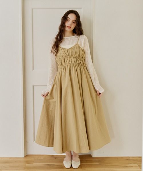 ボリュームキャミワンピース　　olun 新品未開封　S アイボリー　匿名配送 volume cami onepiece/ボリュームキャミワンピース（ワンピース