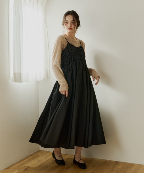 ボリュームキャミワンピース　　olun 新品未開封　S アイボリー　匿名配送 volume cami onepiece/ボリュームキャミワンピース（ワンピース