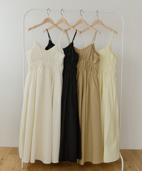 【OLUN】ボリュームキャミワンピース(ブラックM) volume cami onepiece/ボリュームキャミワンピース（ワンピース