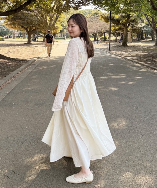 OLUN(オルン)の「volume cami onepiece/ボリュームキャミワンピース(ワンピース・レディース・レモンイエロー/アイボリー/ブラック/ベージュ・SMALL/MEDIUM)」の16枚目の写真