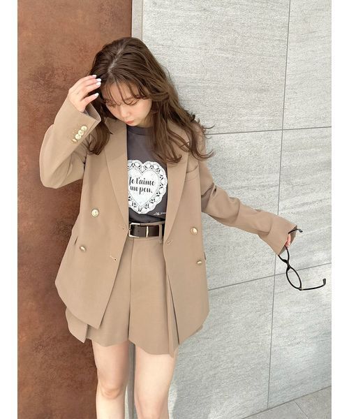 LILY BROWN(リリーブラウン)の「ハートモチーフプリントTシャツ(Tシャツ/カットソー・レディース・ホワイト/ライム/チャコールグレー・F)」の17枚目の写真