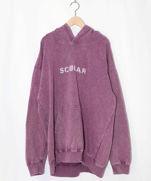 ScoLar（スカラー）の「ScoLar(スカラー) 超常現象プリント ケミカル加工裏毛パーカー（パーカー・レディース・チャコールグレー/ブルー・MEDIUM）」の9枚目の写真