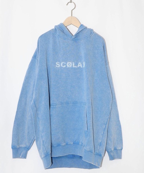 ScoLar（スカラー）の「ScoLar(スカラー) 超常現象プリント ケミカル加工裏毛パーカー（パーカー・レディース・チャコールグレー/ブルー・MEDIUM）」の19枚目の写真