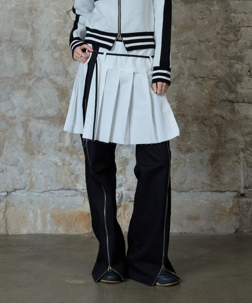 L13 PLEATS SKIRT PANTS(BLACK)