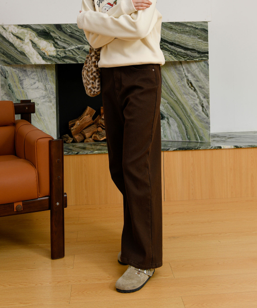 PIGMENT（ピグメント）の「ウィンター起毛ワイドパンツ (XJDP250990)（その他パンツ・レディース・ブラウン/オートミール/ネイビー・SMALL/MEDIUM/LARGE）」の5枚目の写真
