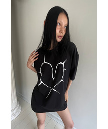 A FEW COMMENTS（アフューコメンツ）の「スパイクハート オーバーサイズTシャツ BLACK（Tシャツ/カットソー）」