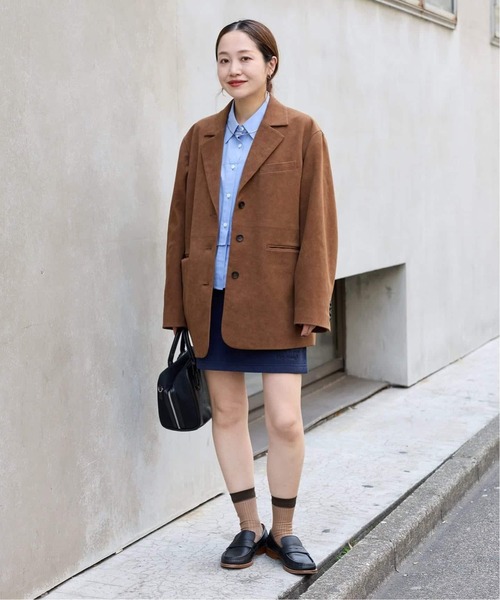 JOURNAL STANDARD（ジャーナルスタンダード）の「《追加》フェイクスエードジャケット（テーラードジャケット・レディース・キャメル・FREE）」の2枚目の写真