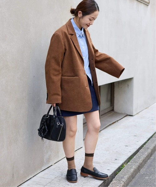 JOURNAL STANDARD（ジャーナルスタンダード）の「《追加》フェイクスエードジャケット（テーラードジャケット・レディース・キャメル・FREE）」の4枚目の写真