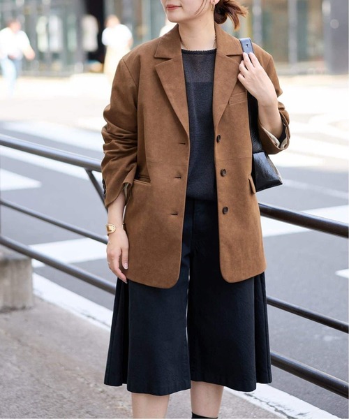 JOURNAL STANDARD（ジャーナルスタンダード）の「《追加》フェイクスエードジャケット（テーラードジャケット・レディース・キャメル・FREE）」の11枚目の写真