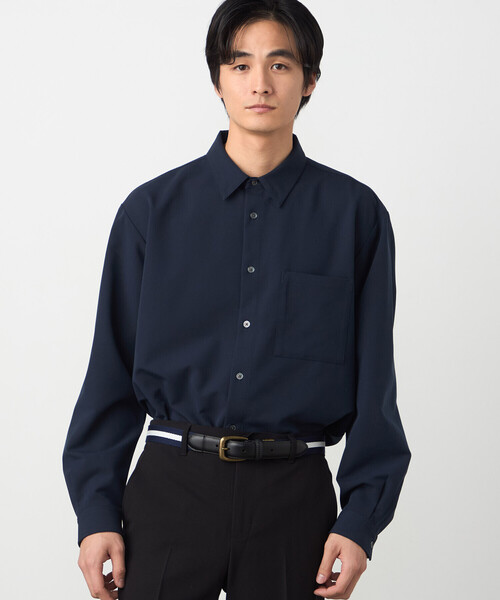 COMME CA ISM（コムサイズム）の「ウールライクストレッチツイル ショートポイントカラーシャツ（シャツ/ブラウス・メンズ・ホワイト/ミント/ネイビー/サックスブルー・LARGE/MEDIUM/SMALL）」の11枚目の写真