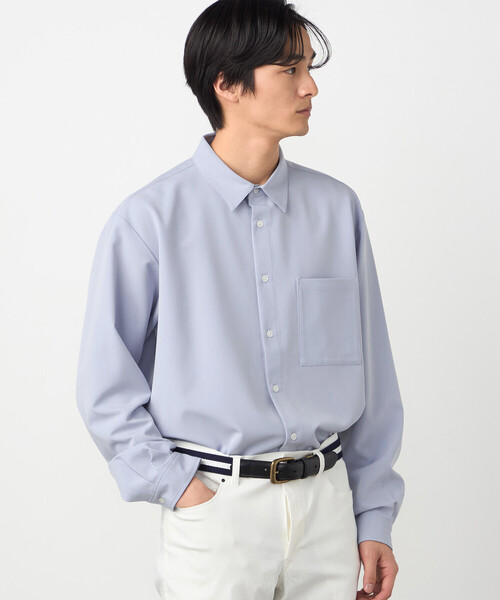 COMME CA ISM（コムサイズム）の「ウールライクストレッチツイル ショートポイントカラーシャツ（シャツ/ブラウス・メンズ・ホワイト/ミント/ネイビー/サックスブルー・LARGE/MEDIUM/SMALL）」の13枚目の写真