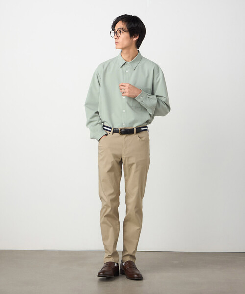 COMME CA ISM（コムサイズム）の「ウールライクストレッチツイル ショートポイントカラーシャツ（シャツ/ブラウス・メンズ・ホワイト/ミント/ネイビー/サックスブルー・LARGE/MEDIUM/SMALL）」の14枚目の写真