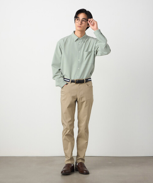 COMME CA ISM（コムサイズム）の「ウールライクストレッチツイル ショートポイントカラーシャツ（シャツ/ブラウス・メンズ・ホワイト/ミント/ネイビー/サックスブルー・LARGE/MEDIUM/SMALL）」の15枚目の写真