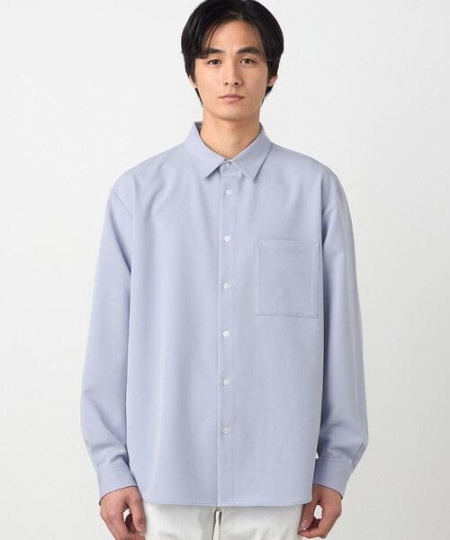 COMME CA ISM（コムサイズム）の「ウールライクストレッチツイル ショートポイントカラーシャツ（シャツ/ブラウス・メンズ・ホワイト/ミント/ネイビー/サックスブルー・LARGE/MEDIUM/SMALL）」の18枚目の写真