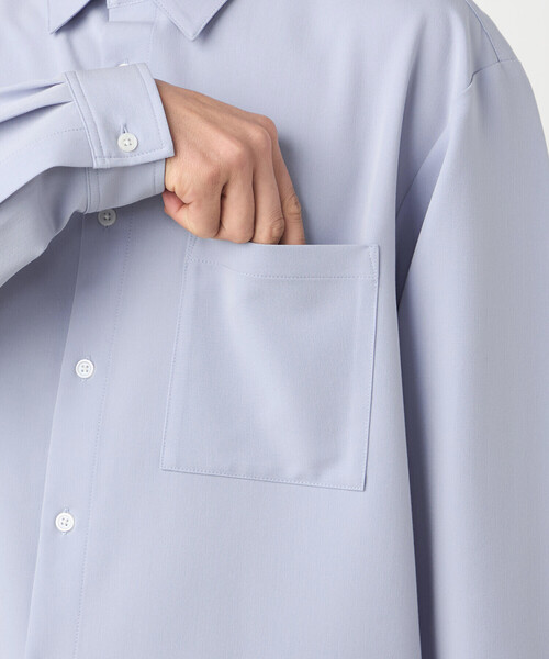 COMME CA ISM（コムサイズム）の「ウールライクストレッチツイル ショートポイントカラーシャツ（シャツ/ブラウス・メンズ・ホワイト/ミント/ネイビー/サックスブルー・LARGE/MEDIUM/SMALL）」の22枚目の写真