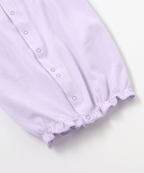 fillot de bebe reduction（フィヨデュベベルダクティオン）の「【お揃い】オーガンジー花柄プリント長袖2WAYオール(50~75cm)（ロンパース・キッズ・イエロー/パープル・FREE）」の13枚目の写真