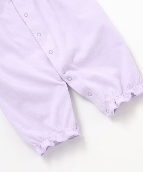 fillot de bebe reduction（フィヨデュベベルダクティオン）の「【お揃い】オーガンジー花柄プリント長袖2WAYオール(50~75cm)（ロンパース・キッズ・イエロー/パープル・FREE）」の14枚目の写真