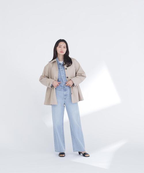 NATURAL BEAUTY BASIC（ナチュラルビューティーベーシック）の「◇ステンカラーハーフコート（ステンカラーコート・レディース・ベージュ/ネイビー/ベージュ系その他3・SMALL/MEDIUM）」の4枚目の写真