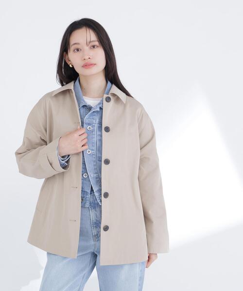 NATURAL BEAUTY BASIC（ナチュラルビューティーベーシック）の「◇ステンカラーハーフコート（ステンカラーコート・レディース・ベージュ/ネイビー/ベージュ系その他3・SMALL/MEDIUM）」の7枚目の写真