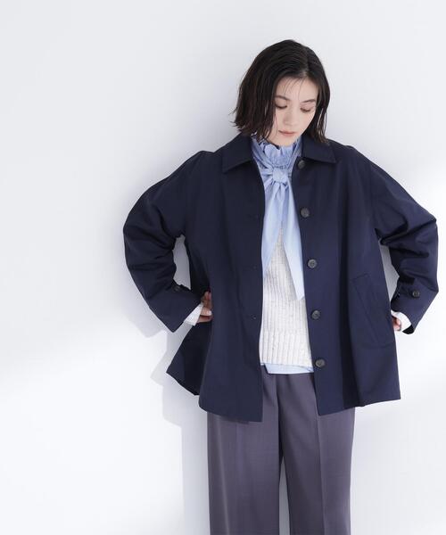 NATURAL BEAUTY BASIC（ナチュラルビューティーベーシック）の「◇ステンカラーハーフコート（ステンカラーコート・レディース・ベージュ/ネイビー/ベージュ系その他3・SMALL/MEDIUM）」の11枚目の写真