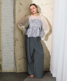 ANDRESD】piping tulle dress Aラインドレス マタニティ 妊婦 結婚式