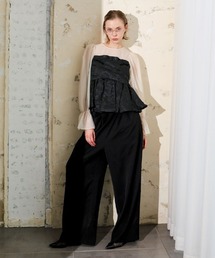 ANDRESD】lace panel accent dress 結婚式 パーティードレス