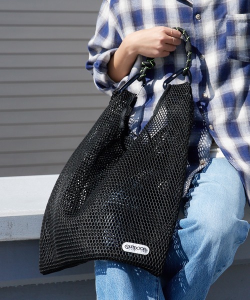 OUTDOOR PRODUCTS(アウトドアプロダクツ)の「OUTDOOR PRODUCTS/アウトドアプロダクツ MESH SHOPPER(M) トートバッグ 秋 秋服 2026年秋冬(トートバッグ・レディース・ホワイト/ブラック/グレー・FREE)」の3枚目の写真