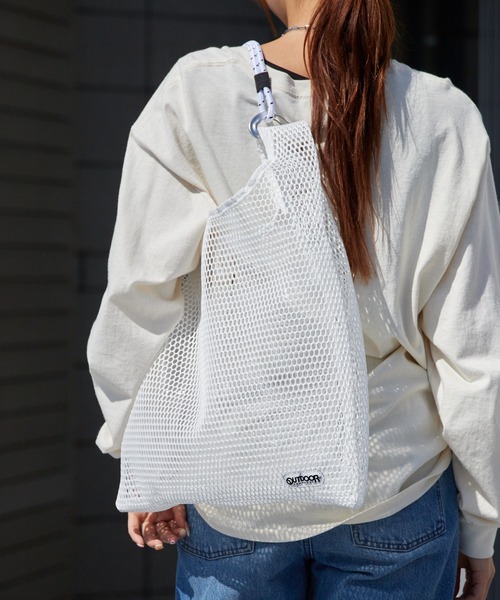 OUTDOOR PRODUCTS(アウトドアプロダクツ)の「OUTDOOR PRODUCTS/アウトドアプロダクツ MESH SHOPPER(M) トートバッグ 秋 秋服 2026年秋冬(トートバッグ・レディース・ホワイト/ブラック/グレー・FREE)」の10枚目の写真