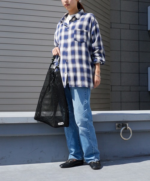 OUTDOOR PRODUCTS(アウトドアプロダクツ)の「OUTDOOR PRODUCTS/アウトドアプロダクツ MESH SHOPPER(M) トートバッグ 秋 秋服 2026年秋冬(トートバッグ・レディース・ホワイト/ブラック/グレー・FREE)」の5枚目の写真