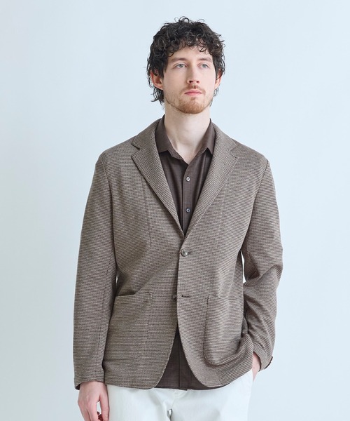 MEN'S BIGI(メンズビギ)の「ピンドットダブルラッセル ライトジャケット<ストレッチ><速乾性>(テーラードジャケット・メンズ・グレー/ベージュ/ネイビー・01/02/03/04)」の1枚目の写真