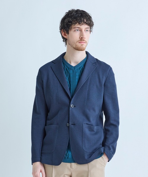 MEN'S BIGI(メンズビギ)の「ピンドットダブルラッセル ライトジャケット<ストレッチ><速乾性>(テーラードジャケット・メンズ・グレー/ベージュ/ネイビー・01/02/03/04)」の2枚目の写真