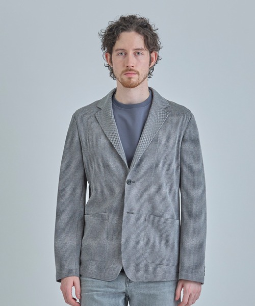 MEN'S BIGI(メンズビギ)の「ピンドットダブルラッセル ライトジャケット<ストレッチ><速乾性>(テーラードジャケット・メンズ・グレー/ベージュ/ネイビー・01/02/03/04)」の3枚目の写真