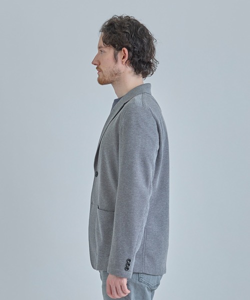 MEN'S BIGI(メンズビギ)の「ピンドットダブルラッセル ライトジャケット<ストレッチ><速乾性>(テーラードジャケット・メンズ・グレー/ベージュ/ネイビー・01/02/03/04)」の13枚目の写真