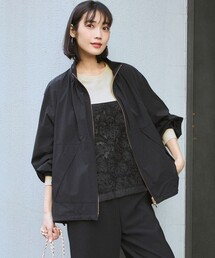 2WAYストレッチタフタ ボリュームスリーブブルゾン