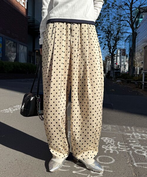 CIAOPANIC（チャオパニック）の「レースポケットドットサテンカーブパンツ（その他パンツ・レディース・グレー/アイボリー/ブラック・0/1）」の14枚目の写真