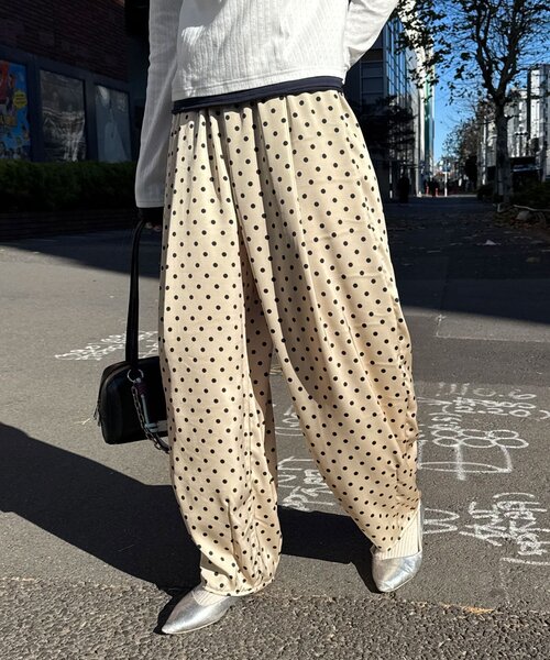 CIAOPANIC（チャオパニック）の「レースポケットドットサテンカーブパンツ（その他パンツ・レディース・グレー/アイボリー/ブラック・0/1）」の12枚目の写真