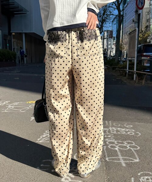 CIAOPANIC（チャオパニック）の「レースポケットドットサテンカーブパンツ（その他パンツ・レディース・グレー/アイボリー/ブラック・0/1）」の11枚目の写真